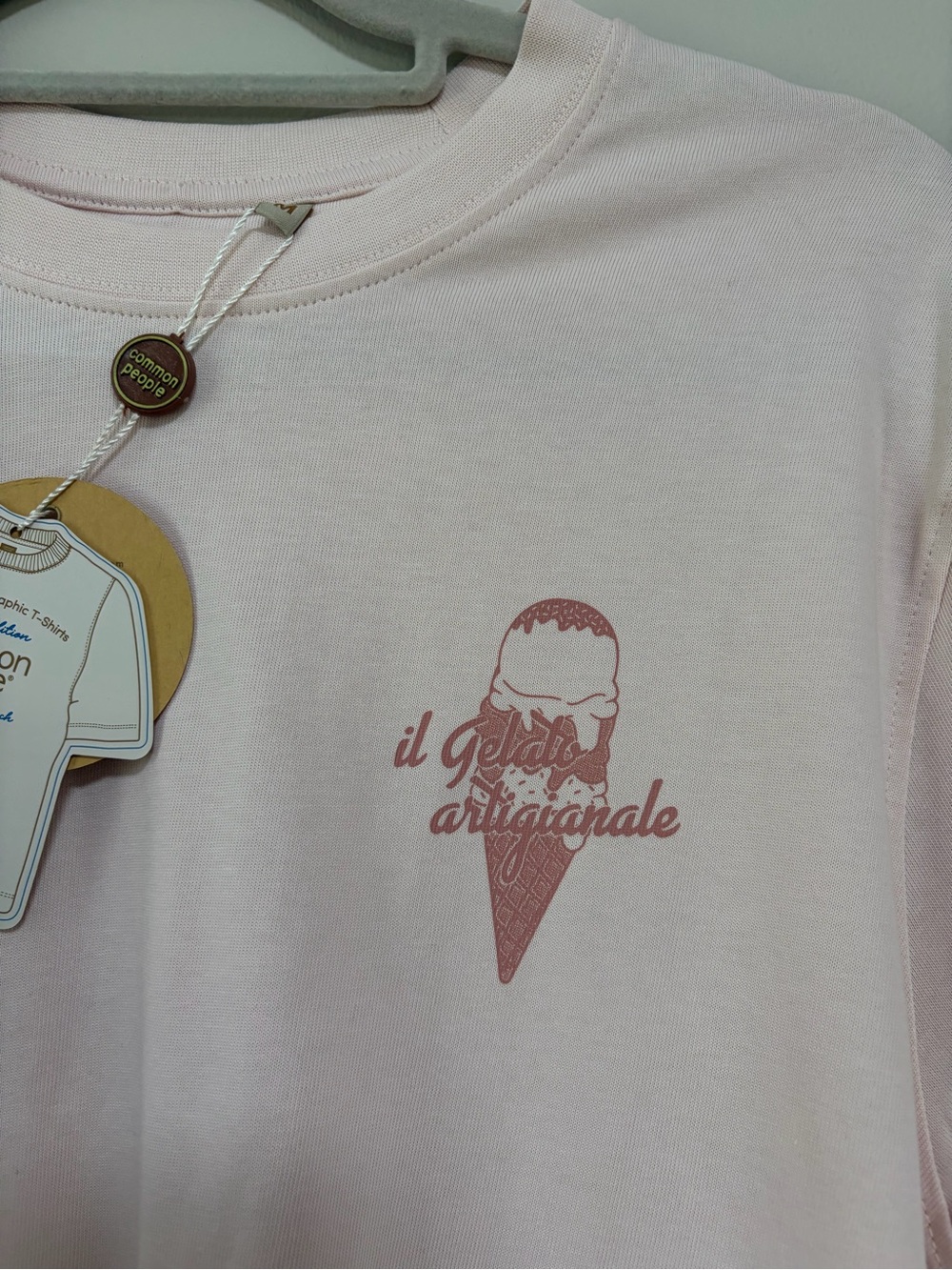 Common People Gelato Graphic Tee Pink Men’s Medium NWT Ice Cream Back Print - Picture 5 of 10